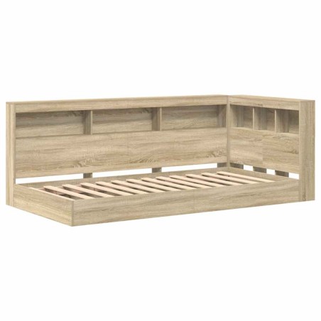 vidaXL Letto Libreria Rovere Sonoma 100x200 cm in Legno Ingenerizzato
