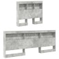 vidaXL Letto a Libreria Grigio Cemento 100x200 cm in Legno Ingegnerizzato