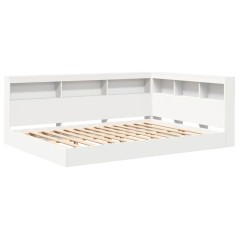 vidaXL Libreria Letto 2 pcs Bianco 140 x 200 cm Legno multistrato