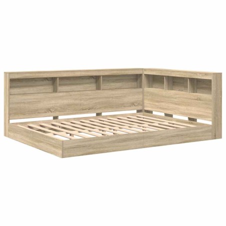 vidaXL Letto a Libro Rovere Sonoma 140x200 cm Legno Ingegnerizzato