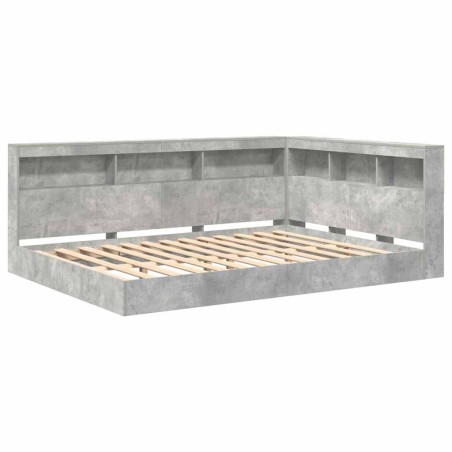 vidaXL Libreria Letto 2 pcs Grigio cemento 140 x 200 cm