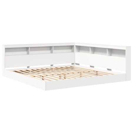 vidaXL Letto con libreria bianca 180x200 cm in legno ingegnerizzato