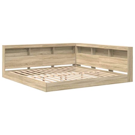 vidaXL Letto Libreria Rovere Sonoma 180x200 cm in Legno Composito