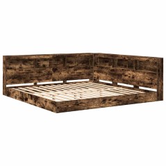 vidaXL Letto a libreria in rovere affumicato 180x200 cm in legno ingegnerizzato