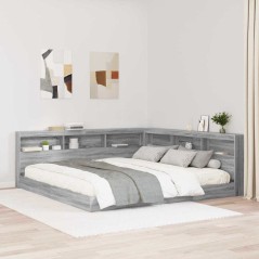 vidaXL Letto a Libreria Grigio Sonoma 180x200 cm in Legno Ingegnerizzato