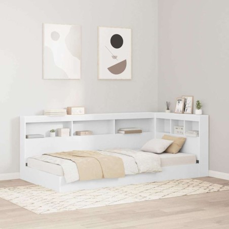 vidaXL Letto con libreria bianco 75x190 cm in legno ingegnerizzato