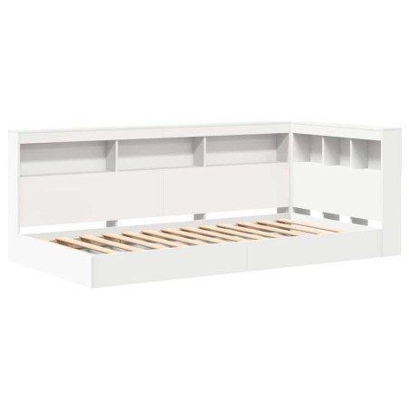 vidaXL Letto con libreria bianco 75x190 cm in legno ingegnerizzato