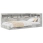 vidaXL Letto con libreria grigio cemento 75x190 cm in legno composito vidaXL Letto con libreria grigio cemento 75x190 cm in legno composito