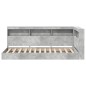 vidaXL Letto con libreria grigio cemento 75x190 cm in legno composito vidaXL Letto con libreria grigio cemento 75x190 cm in legno composito