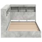 vidaXL Letto con libreria grigio cemento 75x190 cm in legno composito vidaXL Letto con libreria grigio cemento 75x190 cm in legno composito