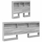 vidaXL Letto con libreria Grigio Sonoma 75x190 cm in legno ingegnerizzato
