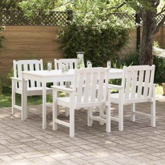 vidaXL Sedie da giardino , set da 4, bianche, dimensioni 65,5x55,5x88 cm, in HDPE.