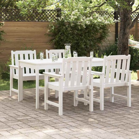 vidaXL Sedie da giardino , set da 4, bianche, dimensioni 65,5x55,5x88 cm, in HDPE.