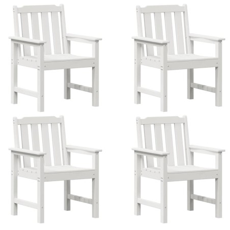 vidaXL Sedie da giardino , set da 4, bianche, dimensioni 65,5x55,5x88 cm, in HDPE.