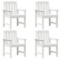 vidaXL Sedie da giardino , set da 4, bianche, dimensioni 65,5x55,5x88 cm, in HDPE.
