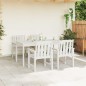 vidaXL Sedie da giardino , set da 4, bianche, dimensioni 65,5x55,5x88 cm, in HDPE.