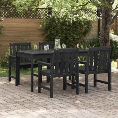 vidaXL Sedie da giardino , 4 pezzi nere, misure 65,5x55,5x88 cm in HDPE
