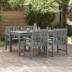 vidaXL Set di 4 sedie da giardino grigio chiaro 65.5x55.5x88 cm in HDPE