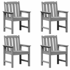 vidaXL Set di 4 sedie da giardino grigio chiaro 65.5x55.5x88 cm in HDPE