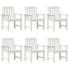 vidaXL Sedie da giardino 6 pz bianche 65,5x55,5x88 cm in HDPE