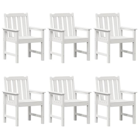 vidaXL Sedie da giardino 6 pz bianche 65,5x55,5x88 cm in HDPE