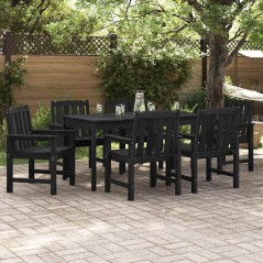 vidaXL Sedia da giardino 6 pz nere 65,5x55,5x88 cm in HDPE