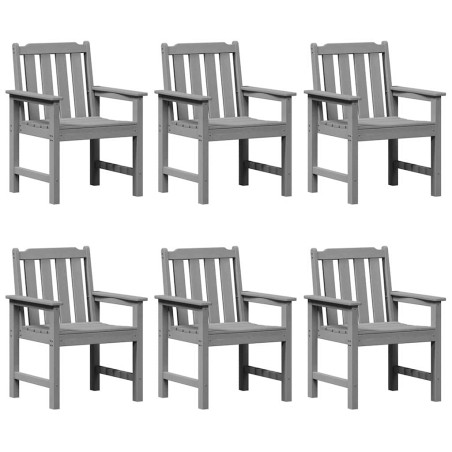 vidaXL Sedia da giardino 6 pz grigio chiaro 65,5x55,5x88 cm in HDPE