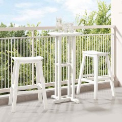 Set Bar da Giardino vidaXL 3 Pezzi Bianco HDPE