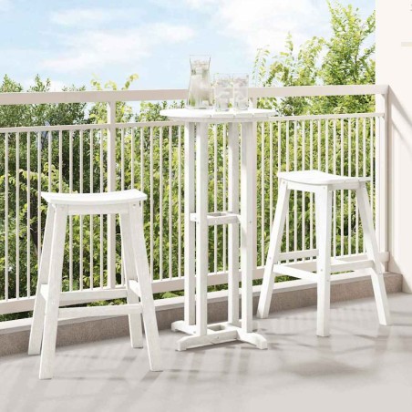 Set Bar da Giardino vidaXL 3 Pezzi Bianco HDPE