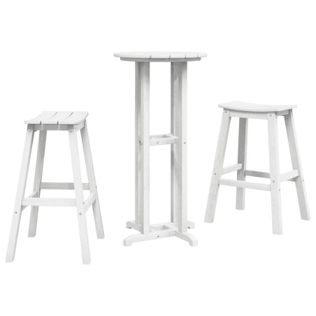 Set Bar da Giardino vidaXL 3 Pezzi Bianco HDPE