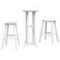 Set Bar da Giardino vidaXL 3 Pezzi Bianco HDPE Set Bar da Giardino vidaXL 3 Pezzi Bianco HDPE