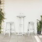 Set Bar da Giardino vidaXL 3 Pezzi Bianco HDPE Set Bar da Giardino vidaXL 3 Pezzi Bianco HDPE