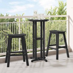 Set di 3 Sgabelli da Bar vidaXL Nero HDPE