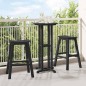 Set di 3 Sgabelli da Bar vidaXL Nero HDPE