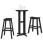 Set di 3 Sgabelli da Bar vidaXL Nero HDPE