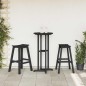 Set di 3 Sgabelli da Bar vidaXL Nero HDPE