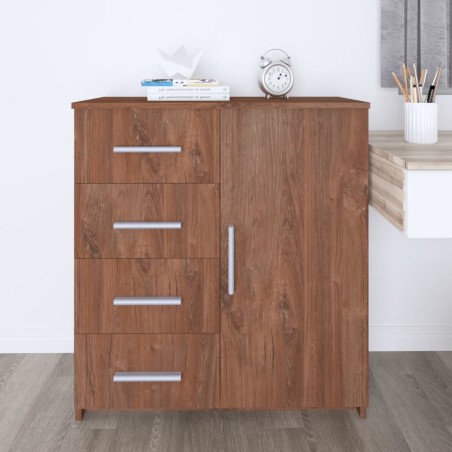 Credenza Rovere Marrone 79x35x88 cm in Truciolato