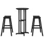 Set di 3 Sgabelli da Bar vidaXL Nero HDPE