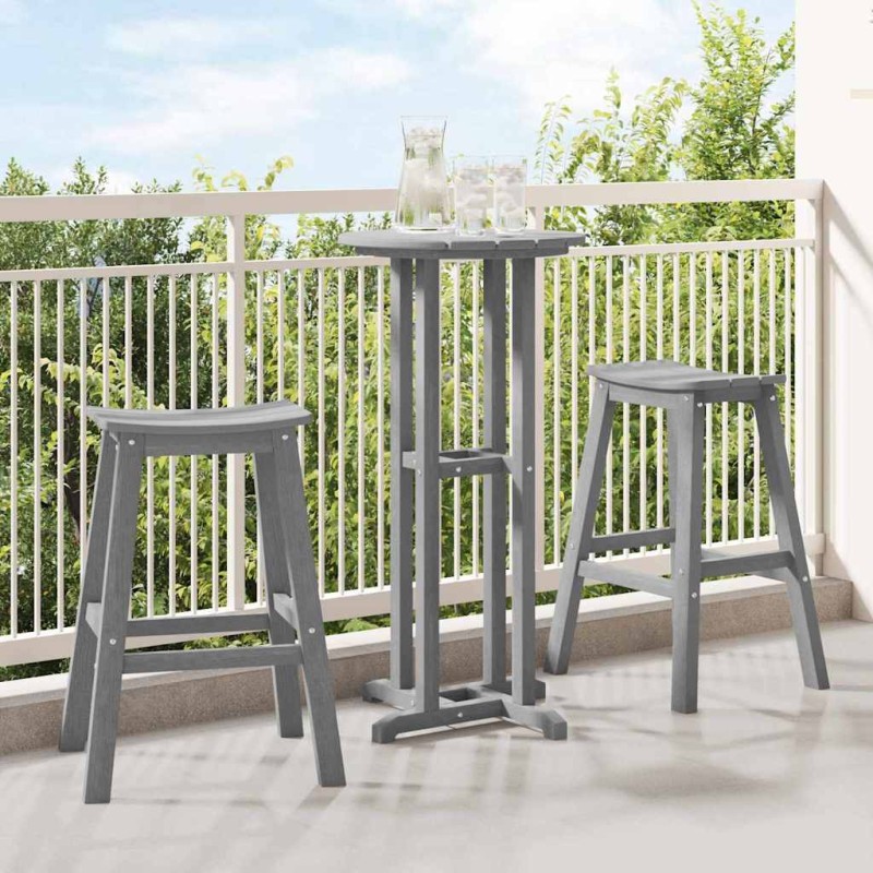 Set Bar da Giardino vidaXL 3 Pezzi Grigio Chiaro HDPE Set Bar da Giardino vidaXL 3 Pezzi Grigio Chiaro HDPE