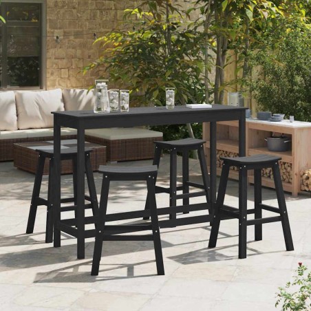 Sgabelli da bar vidaXL 6 pz Nero HDPE