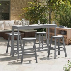 Sgabelli da Bar vidaXL 6 pz Grigio Chiaro HDPE