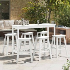 Sgabelli da Bar vidaXL 9 pz Bianco HDPE