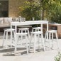 Sgabelli da Bar vidaXL 9 pz Bianco HDPE