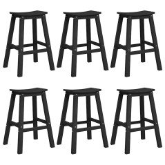Sgabelli da Bar vidaXL 9 pz Nero HDPE