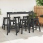 Sgabelli da Bar vidaXL 9 pz Nero HDPE Sgabelli da Bar vidaXL 9 pz Nero HDPE