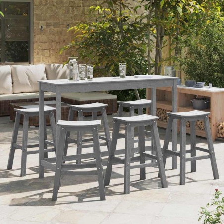 Sgabelli da bar vidaXL 9 pz grigio chiaro HDPE
