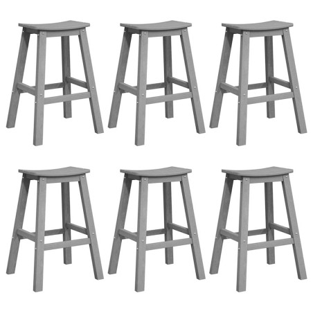 Sgabelli da bar vidaXL 9 pz grigio chiaro HDPE