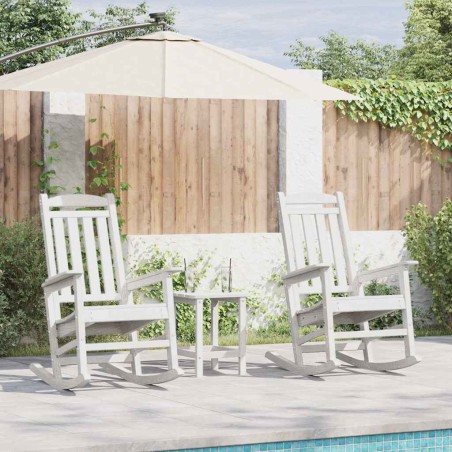 vidaXL Poltrone a dondolo da giardino 2 pcs bianche 70x92x107.5 cm in HDPE