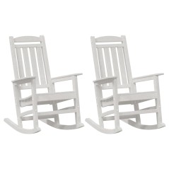 vidaXL Poltrone a dondolo da giardino 2 pcs bianche 70x92x107.5 cm in HDPE