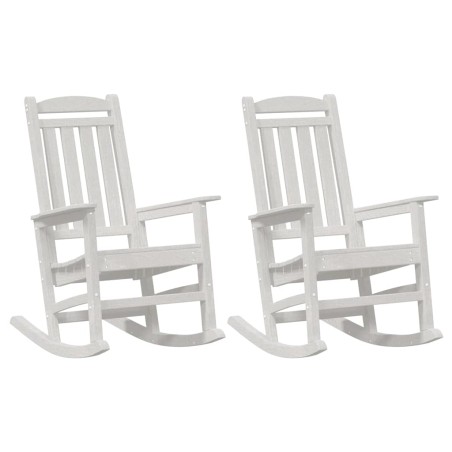 vidaXL Poltrone a dondolo da giardino 2 pcs bianche 70x92x107.5 cm in HDPE